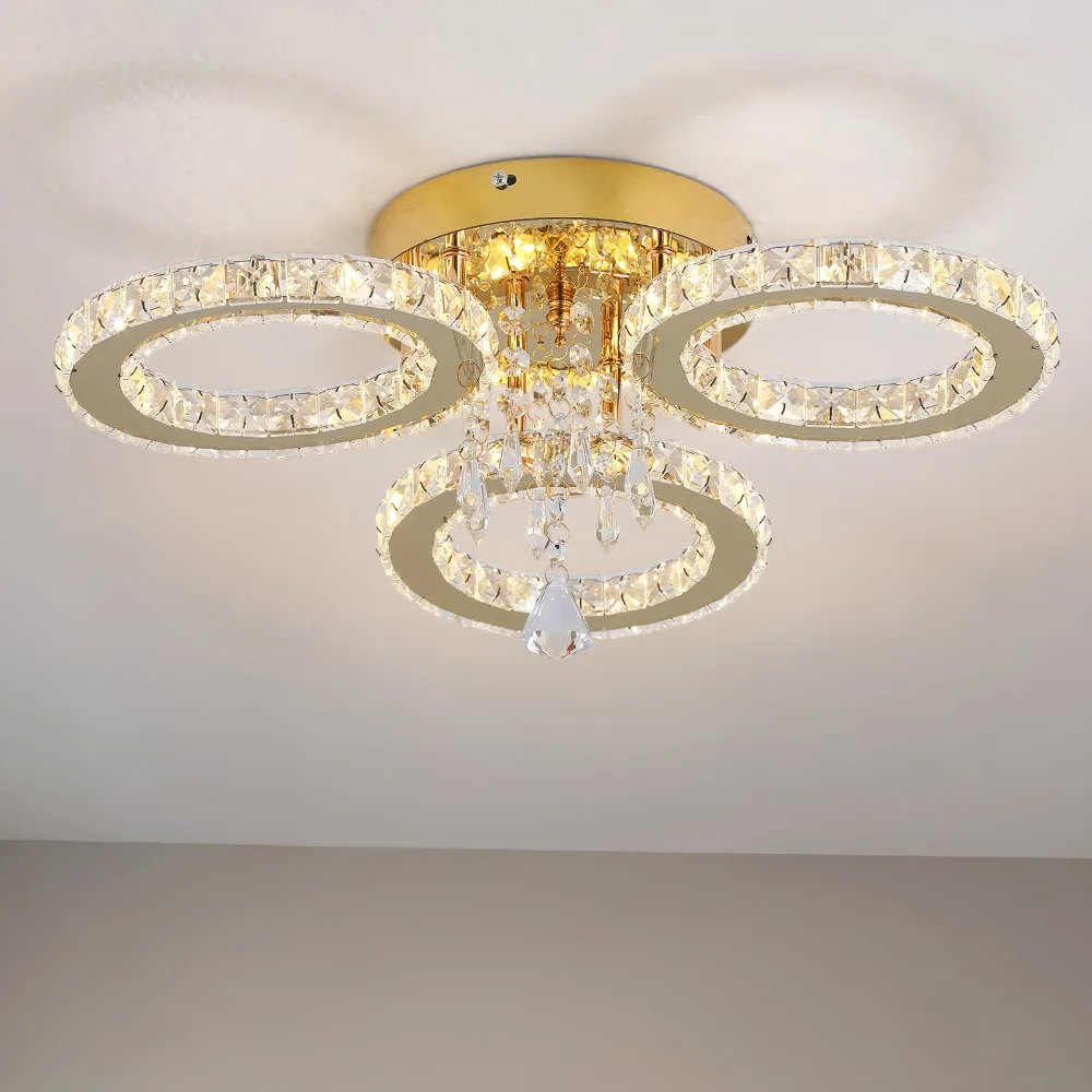 Modern Led Ceiling Light Modern Home Decoration Crystal Chandelier Luxury Living Room Dining Gold Ceiling Lamp Lighting