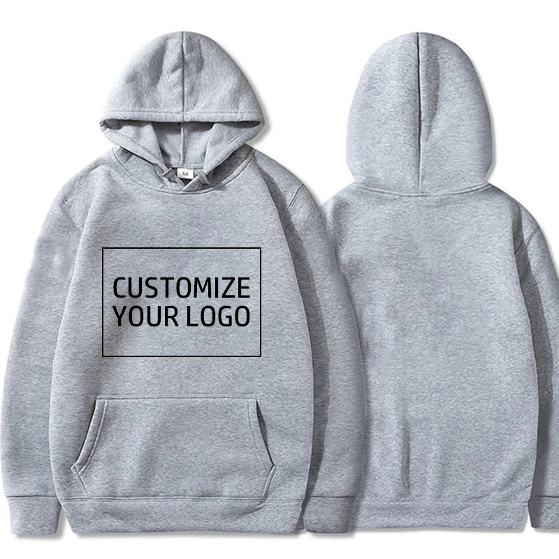 Diy Your Own Design Print Pattern Customize Autumn Long Sleeve Hoodies Solid Color Women Fashion 10 Colors Tops