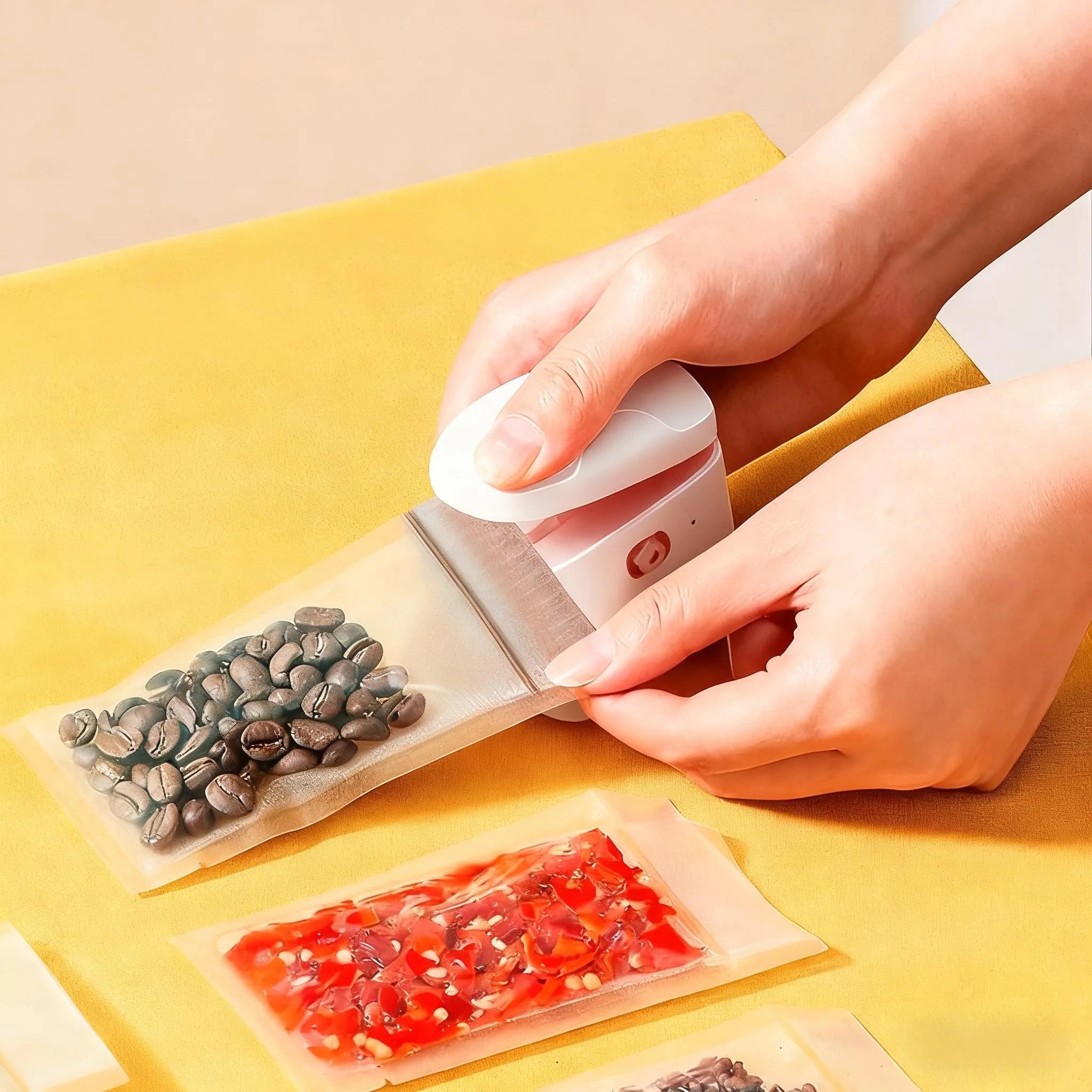 Mini Sealing Machine New Portable Snack Food Bag Sealer Easy Press Hand Safe Freshness Preservation Kitchen Home Use