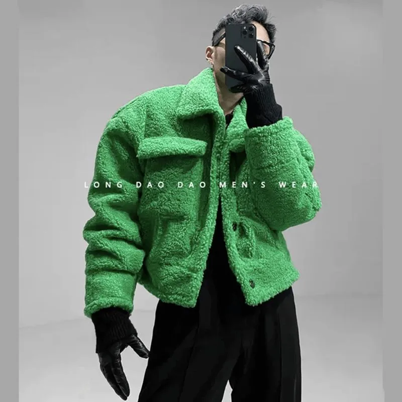 Hot Sale Ruffian Jacket Lamb Plush Plus Cotton Thick Spring Trendy Baseball Clothes Lovers Single-breasted Hipster Coat | Мужская одежда