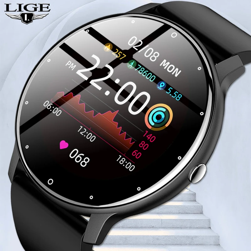LIGE 2022 Fashion Smart Watch Men Fitness Bracelet Heart Rate Blood Pressure Monitoring Sports Tracker Smartwatch Gift for Women |