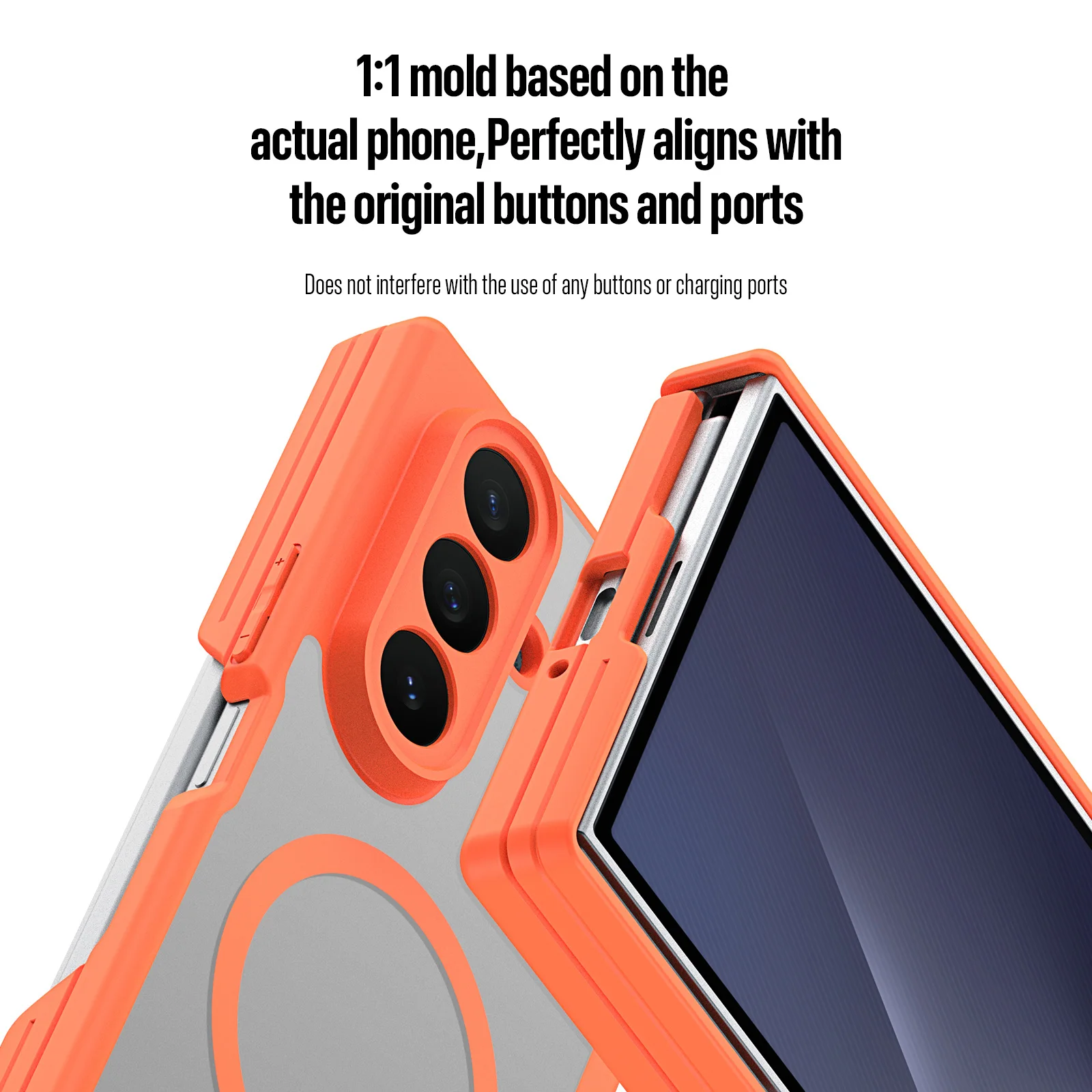Magnetic Transparent Frosted Case with Full Protection & Anti-Slip Shockproof Design
