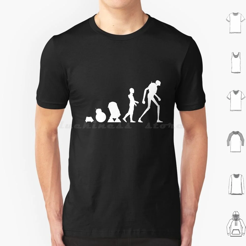 Droid Evolution T Shirt 6Xl Cotton Cool Tee Droid Droids Evolution Darwin R2D2 R2 C3Po C3 Po K 2So K2So Rogue One Mouse Bb8