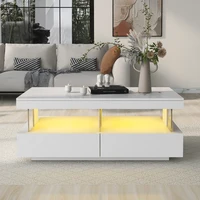 Table basse moderne à finition brillante pour salon. Tableau de jeu durable, résistant aux rayures et lisse. Dimensions : 100×60×49,5 cm. 3