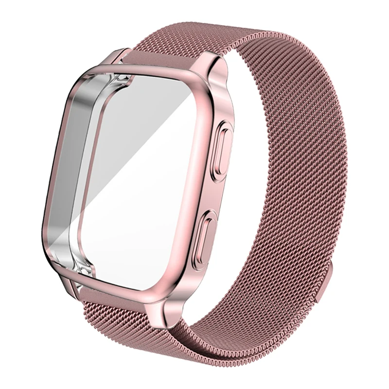 

Магнитная Петля для смарт-часов Garmin CAME Sq Music, силиконовый чехол с полным покрытием + металлический браслет для смарт-часов Garmin CAME Sq
