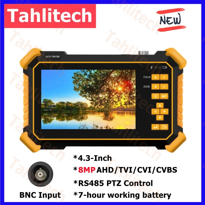 8MP CCTV Tester 4.3 inch Camera Monitor 4K AHD/CVI/TVI CVBS CCTV Analog Cameras Tester CFTV Mini Monitor cctv camera tester