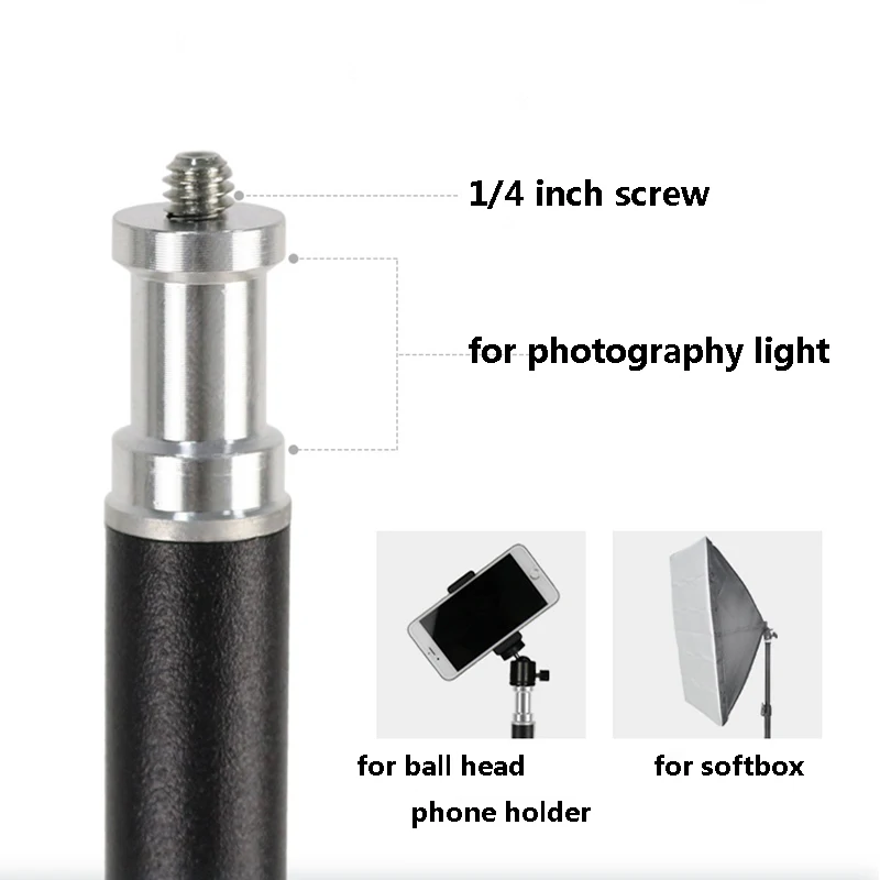 0.6M 1.3M 1.5M 1.7M 1.9M Foldable Tripod Stands Holder with 1/4inch Screw for LED Ring Flash Light Softbox Photo Studio