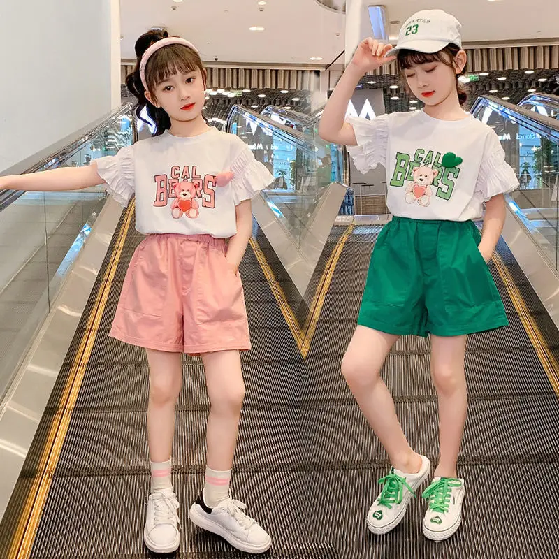 2025年夏 子供服 女の子 スポーツウェア セットアップ ティーン