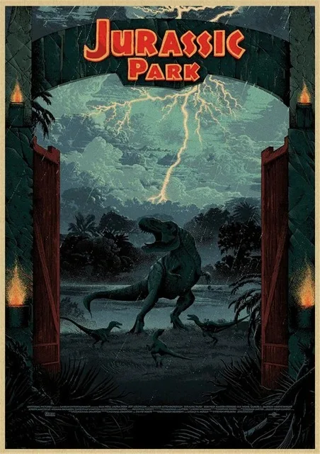 Dinosaur Canvas Painting Jurassic Park Movie Posters Vintage Posters And Prints Wall Art Pictures For Living Room Home Decor Peckshirt