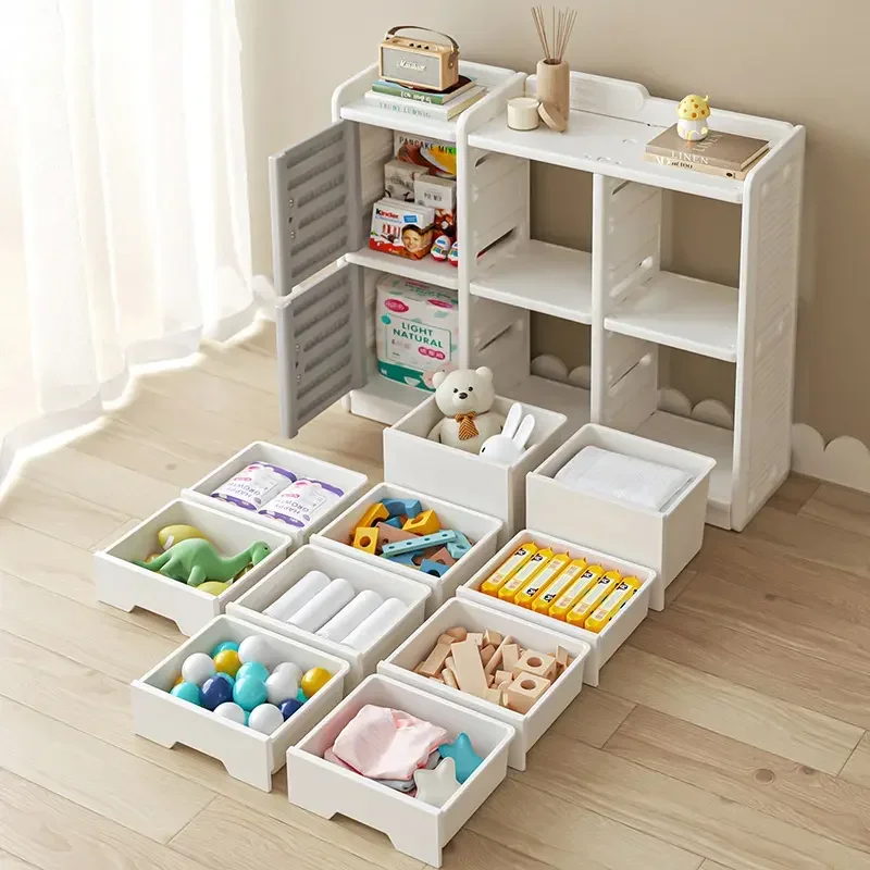 

Kids' Toy Storage Organizer Shelf 100% Stable Children's Storage Cabinet with 10 Plastic Drawers and 2 Storage Slots