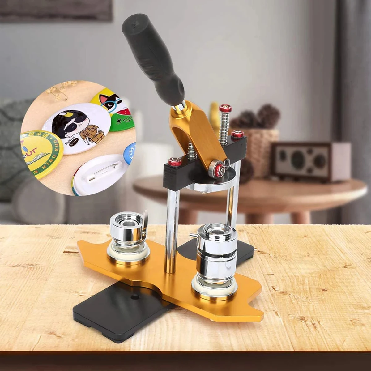 Description Picture 6 of itemBadge Button Maker Machine - 100Pcs Button Parts, DIY Pin Badges Set Button Press Maker Tools with Parts+Circle Cutter+Mold