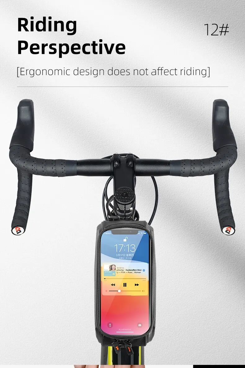 WEST RADFAHREN Fahrrad Oberrohr Tasche 1,5 L Touchscreen Radfahren Telefon Tasche Tragbare Wasserdichte Fahrrad Lenker Tasche Fahrrad Zubehör – Detail 15