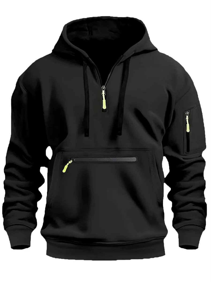 Tiki Winter Fleece Warm Multi-zip Arm Pockets Casual Outdoor Running Camping Fishing Sports Professional for Men zip up hoodie,fleece hoodies,fleece jacket
