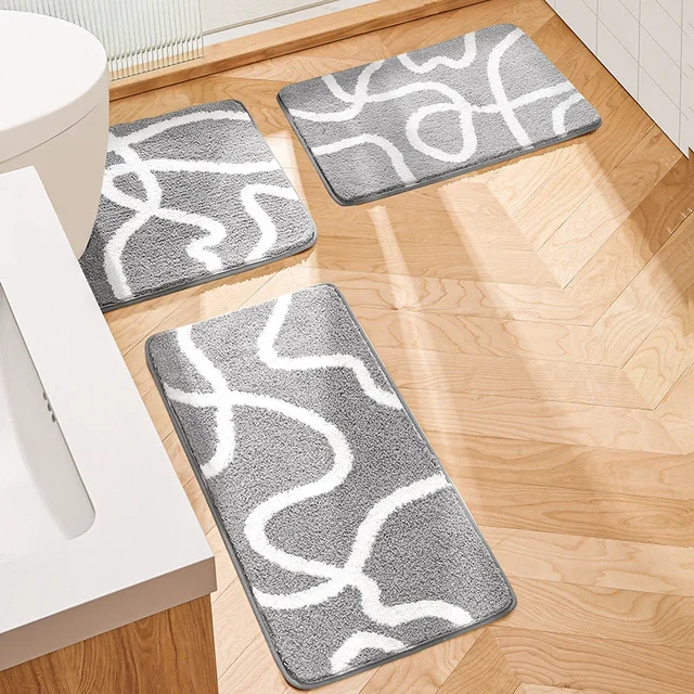 Super Absorbent Bath Mat Quick Drying Bathroom Rugs Non-slip Shower Mat  Entrance Doormat Washable Mat Bathroom Accessories