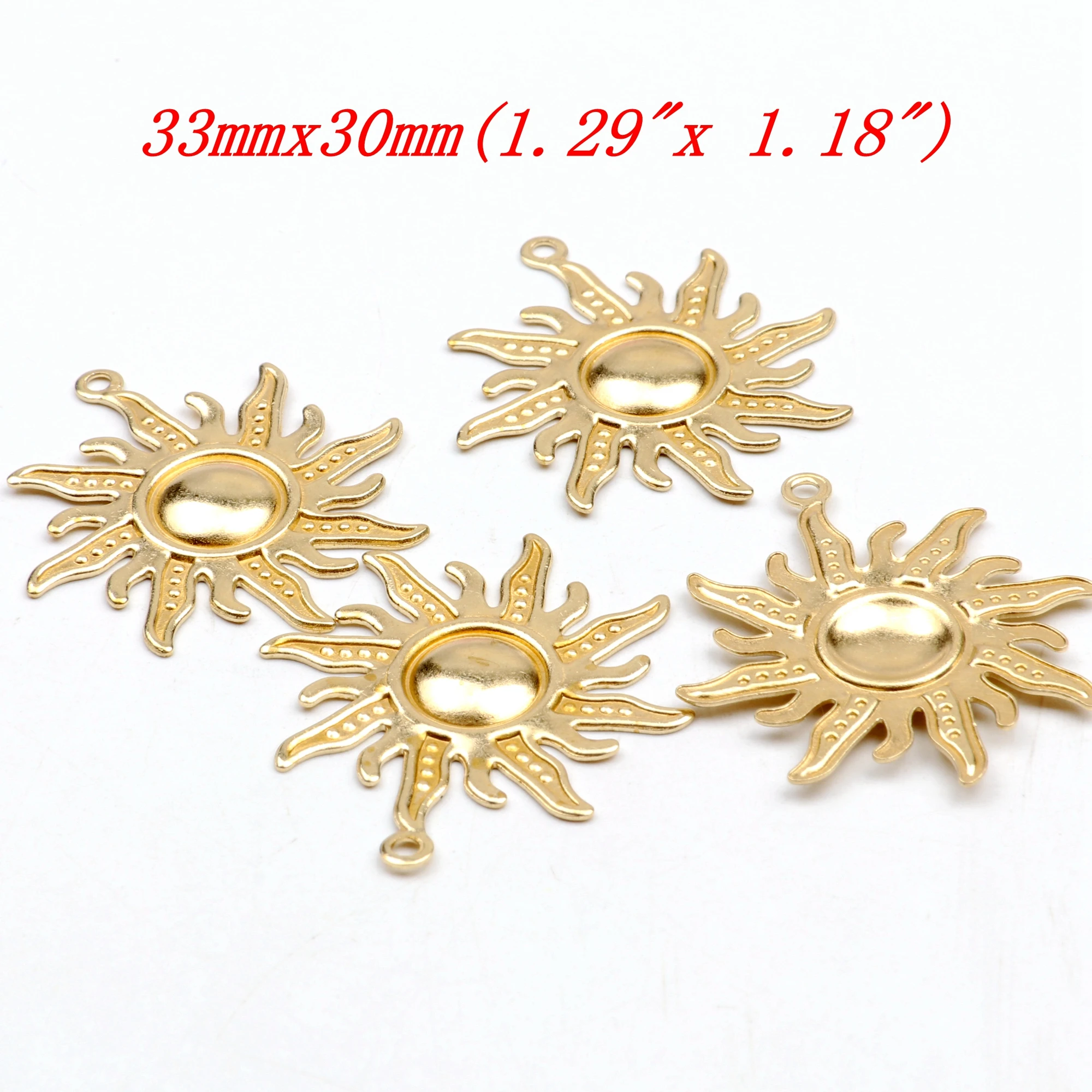 Gehämmerte Charms, Sonnenanhänger aus Messing, Zubehör für DIY-Ohrringe, Halskette, Armband, DIY-Herstellung, Schmuckzubehör – Detail 7