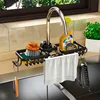 Kitchen Aluminum Sink Storage Rack Sponge Drain Holder Drainer Faucet Shelf Basket Towel Organizer Bathroom Accessories 4