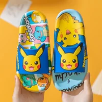 Pokemon Pikachu Pantofole per bambini Nuova estate Stampa di cartoni animati Sandali per bambini Scarpe da casa morbide in PVC Bagno interno antiscivolo Kawaii 8