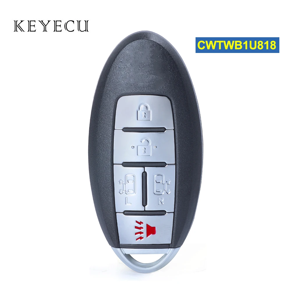 

CWTWB1U818 Smart Remote Car Key Fob Replacement 5 Buttons 315Mhz PCF7952A Chip for Nissan Quest 2011+