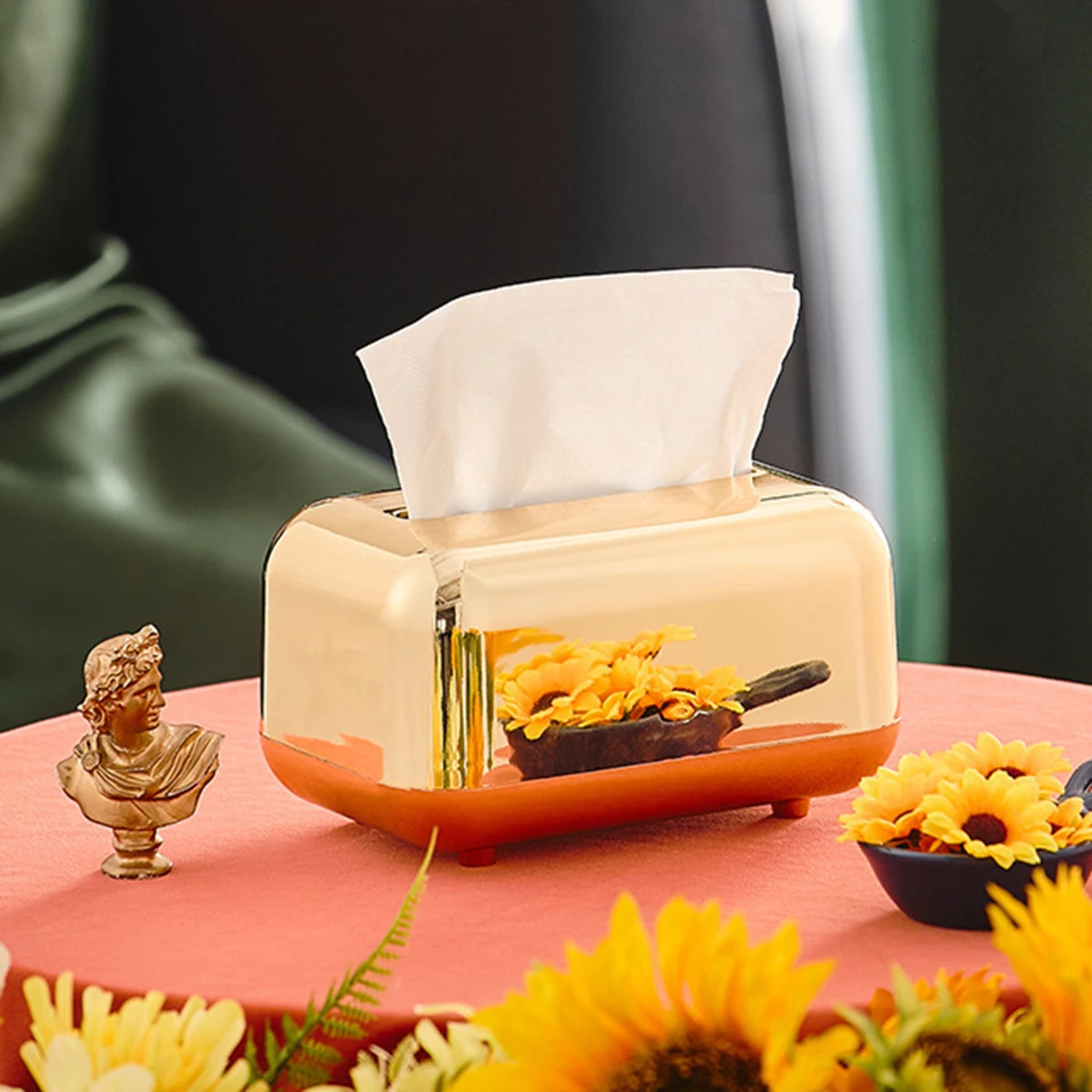 Luxury Gold Tissue Boxes Paper Napkin Holder Desk Tissue Case Craft Organizer Kitchen Tissue Box 4