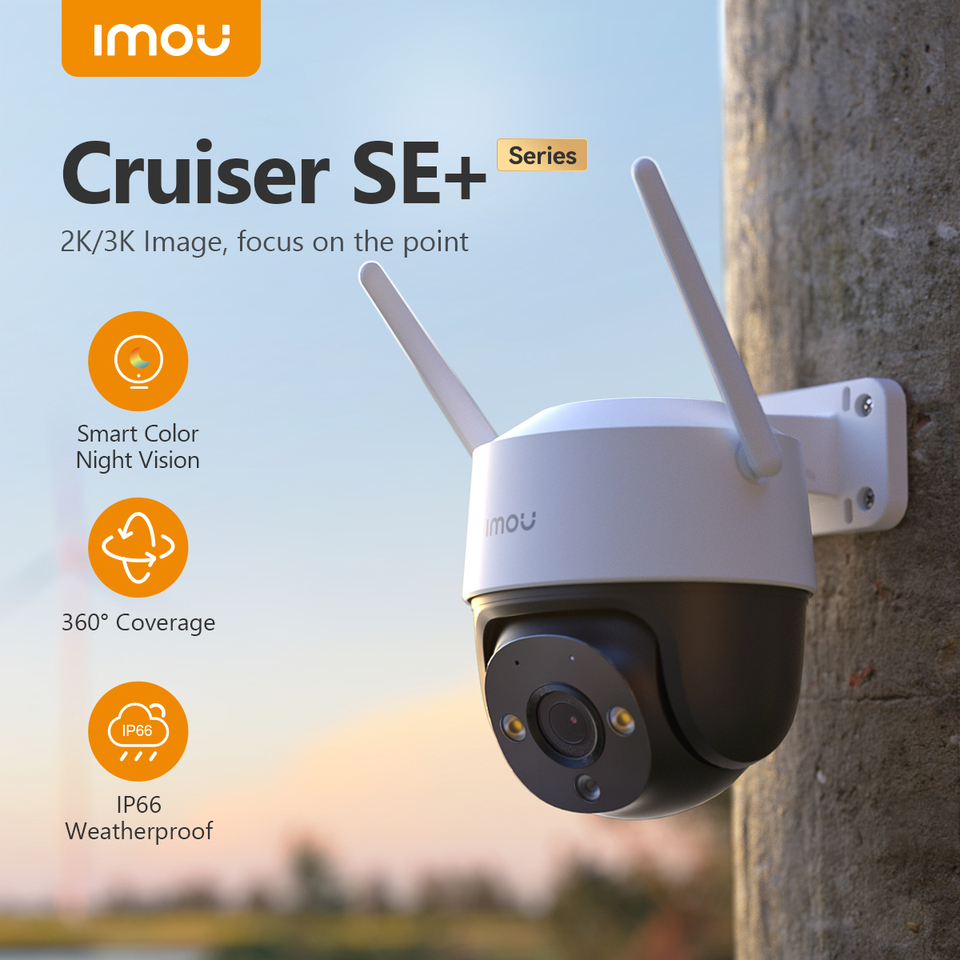 IMOU Cruiser SE+ Series Outdoor Wi-Fi Camera IP66 Weatherproof Camera 8X Digital Zoom Night Vision AI Human Detection Camera