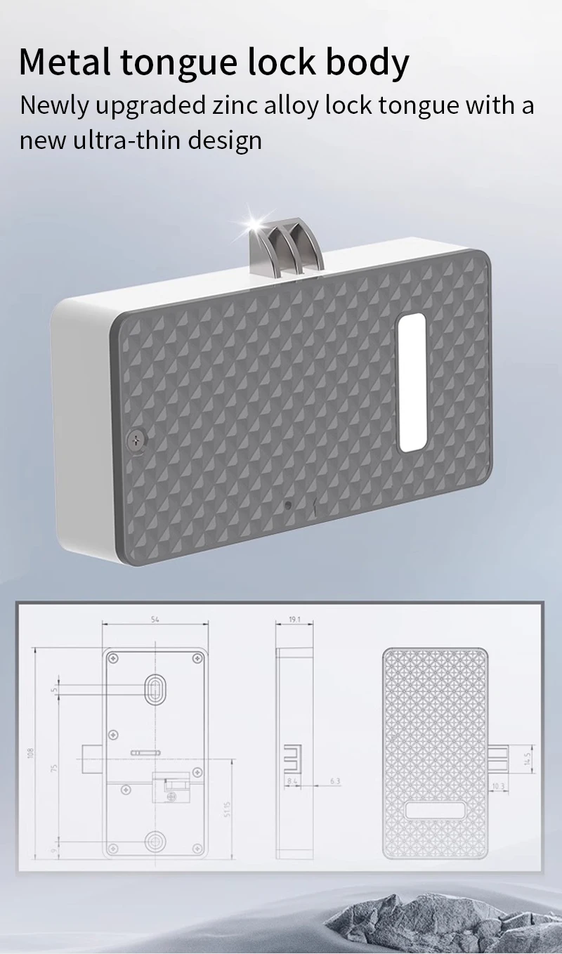 Fingerprint Drawer Lock Cabinet Lock Invisible Keyless Unlock Electronic Fingerp