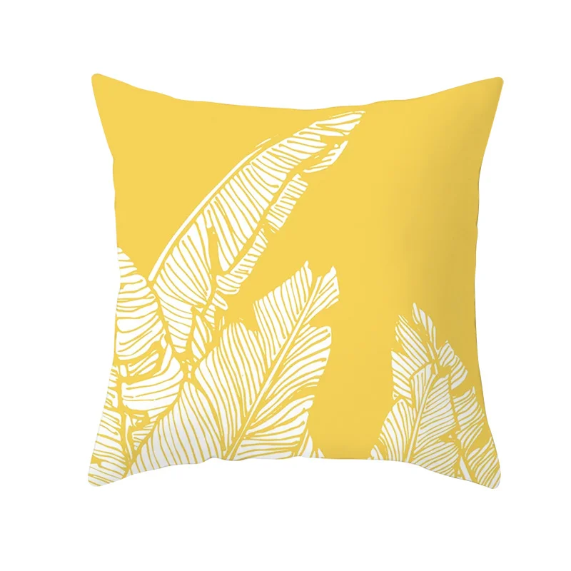 Yellow Black Geometric Pattern Square Cushion Cover Geometry Pillow Case Polyester Throw Pillows Cover For Home Decor 45x45cm 