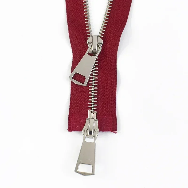 Premium Metal Double-Slider Open-End Zippers for Jackets - Auto Lock Closure, Multiple Lengths Available