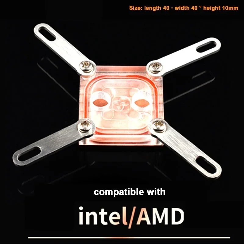 Cpu Gpu Water Cooling Block Placa Gráfica Intel Amd Trocador de Calor Radiador Modelo pc Cobre Completo - Imagem 2
