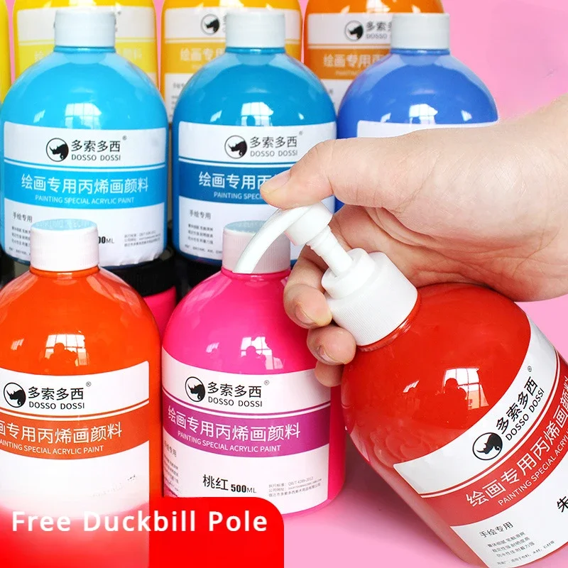 500mlLargeBottleAcrylicPaintSetPressWallPainting37ColorsHand