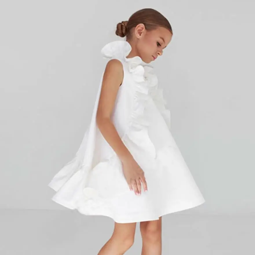 

Summer New Baby Spanish Princess Evening Gown Fashion Ruffles Sleeveless Design Birthday Baptism Eid Party Girls Dress A2766