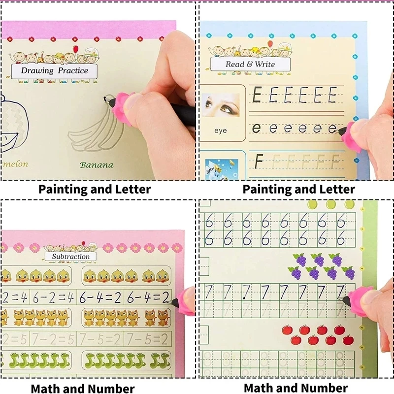 Free Shipping SANK Copybooks Pen Magic Copy Book Free Wiping Children's Kids Writing Sticker Practice Copybook For Calligraphy 2