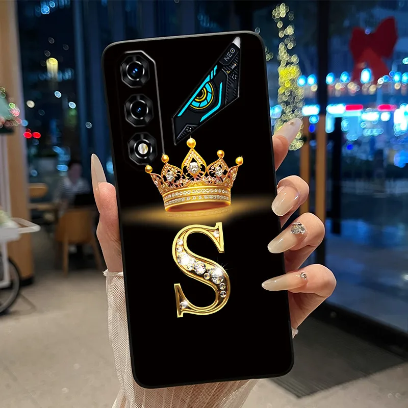 Newest Crown Letter Couple Phone Case - Soft Black Candy Shockproof Casing