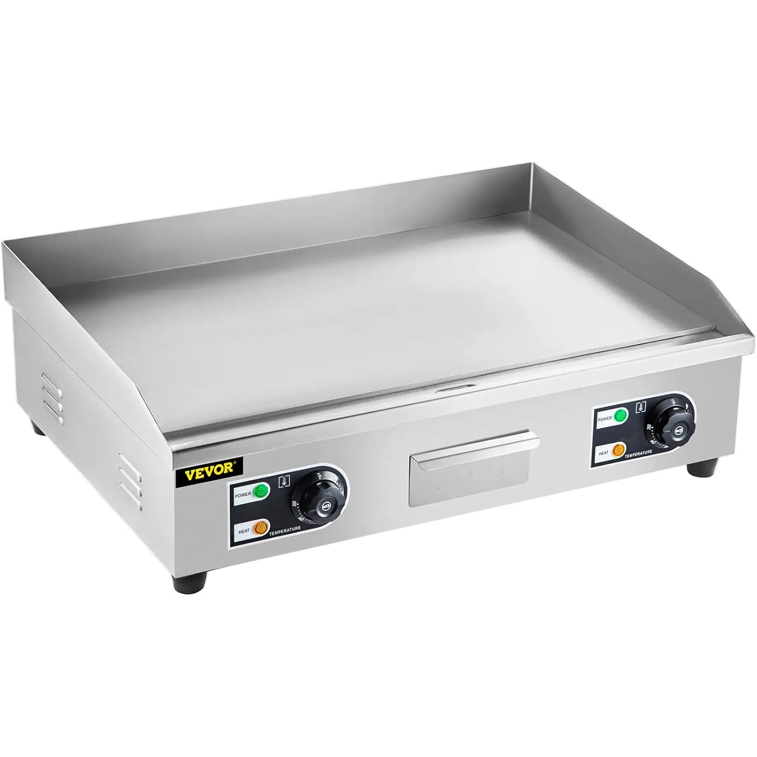Griddle, 26" Teppanyaki Grill, 3200W Electric Flat Top Grill, Stainless Steel Electric Countertop Griddle w/Drip Hole, 50-300℃ E 3
