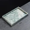 New Marble Trays Decoration Natural Lotus Green Marble Jewelry Tray 30x20cm Rectangular Bathroom Storage Tray Home Decoration 6