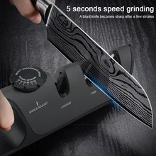 4-In-1 3-Slot Knife Sharpener Non-Slip Base Diamond Coating Kitchen Accessories Sharpener With Sturdy Handle Afilador Cuchillos
