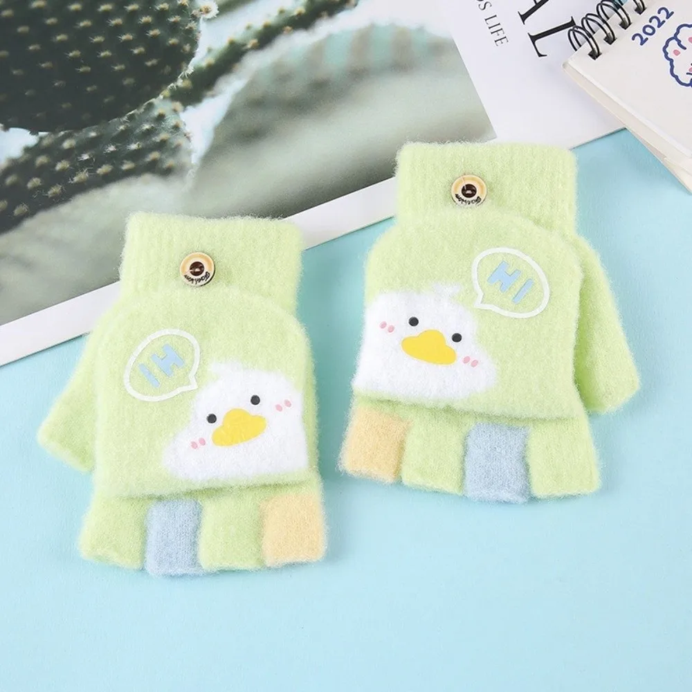 6-10 Years Old Cute Warm Kids Winter Gloves Windproof Coldproof Children Mittens Thicken Soft Knitted Gloves Toddler