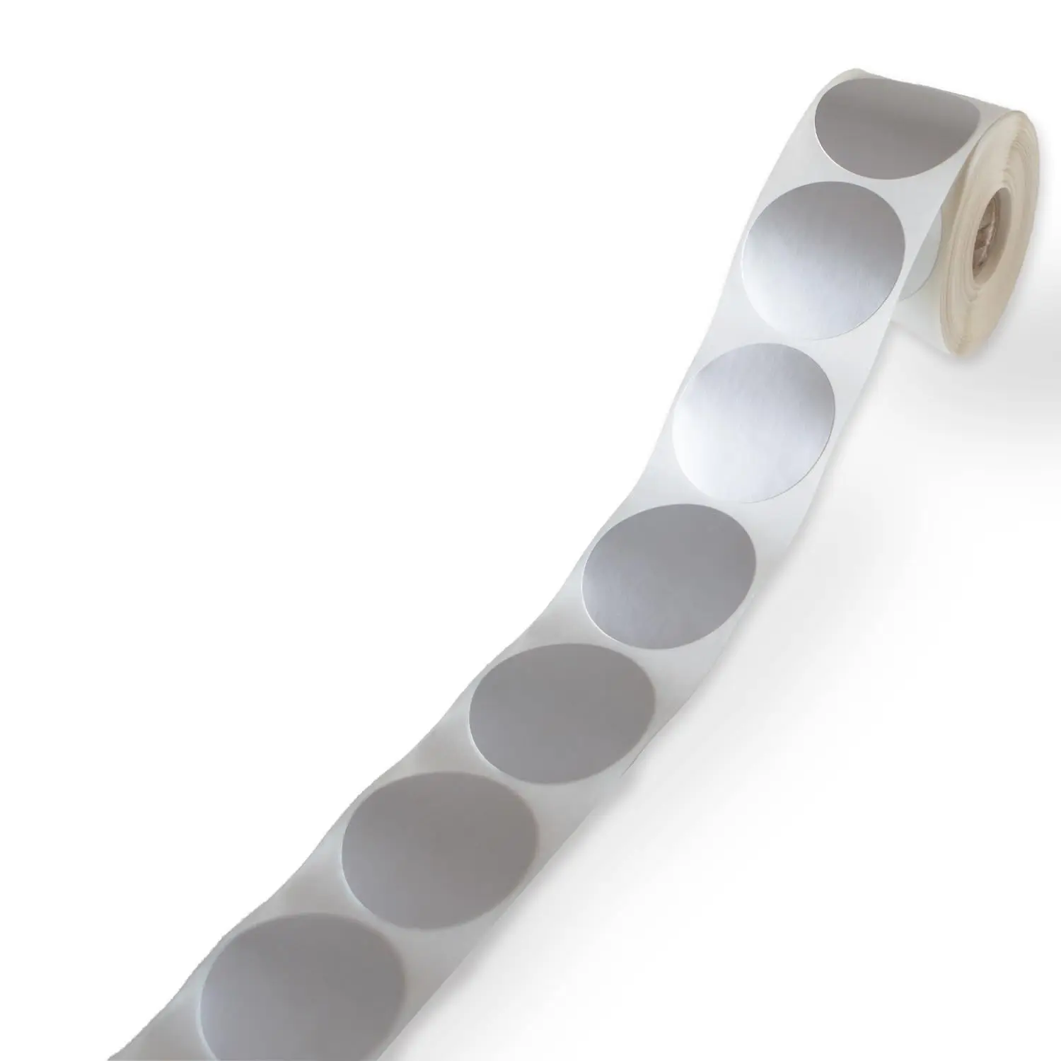 2 Inch Circle Thermal Sticker Labels Silver, Self-Adhesive Direct Round Thermal Printer Labels for DIY Design, QR Code, 500PCS