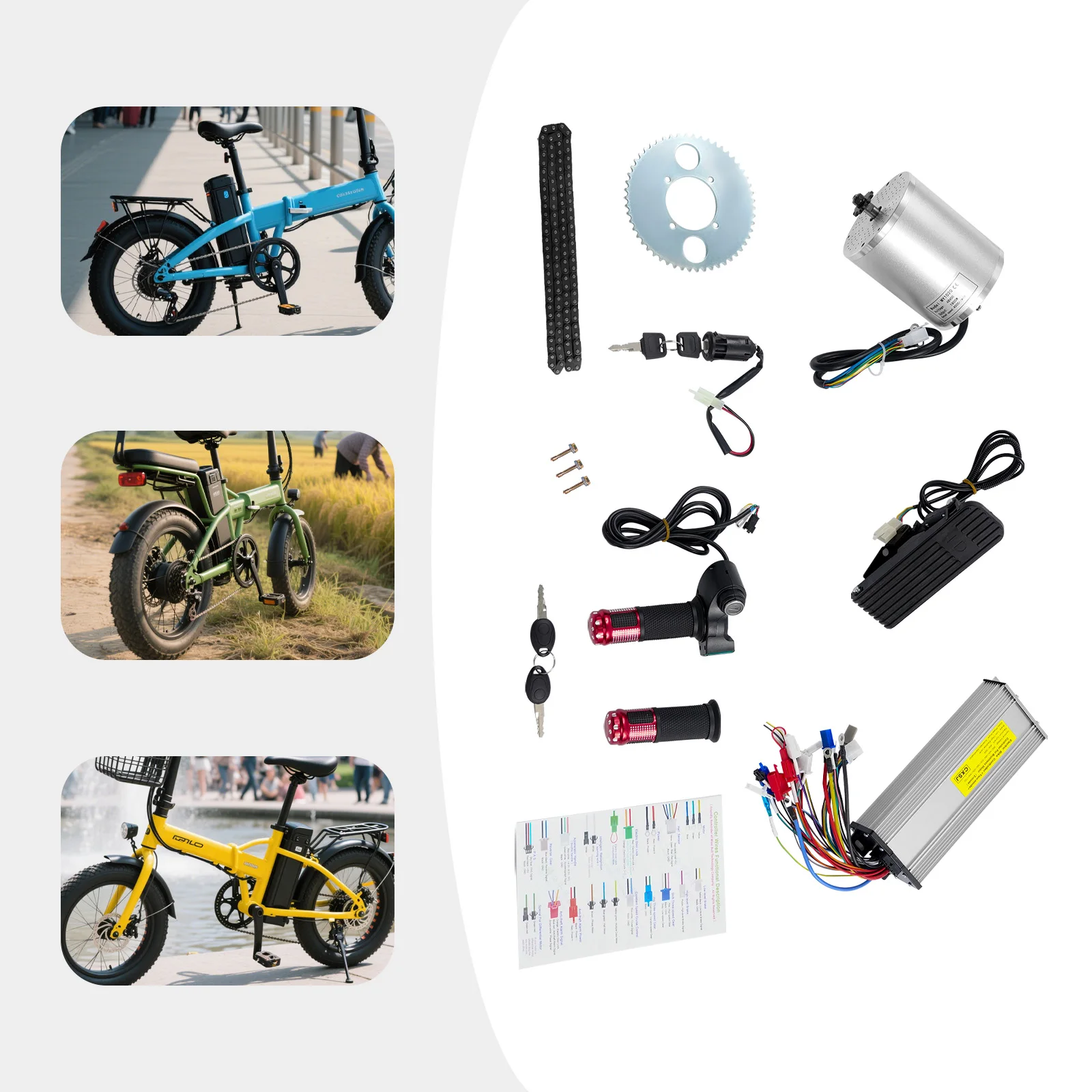1800 W bürstenloser Motor 48 V elektrischer bürstenloser Gleichstrommotor Komplettset LED-Anzeige 4500 U/min Hochgeschwindigkeitsmotor für Elektroroller Bik – Detail 8