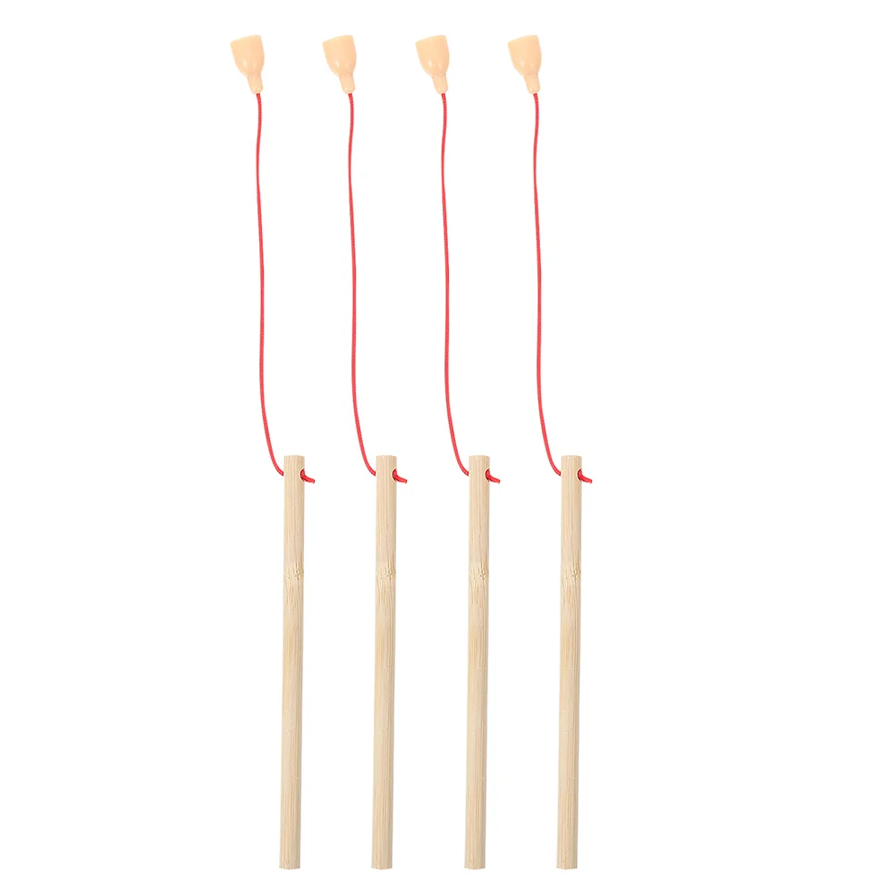 

4 Pcs Accessories Wooden Fishing Rod Toddler Magnetic Pole Cat Teaser Wand Toy Rods