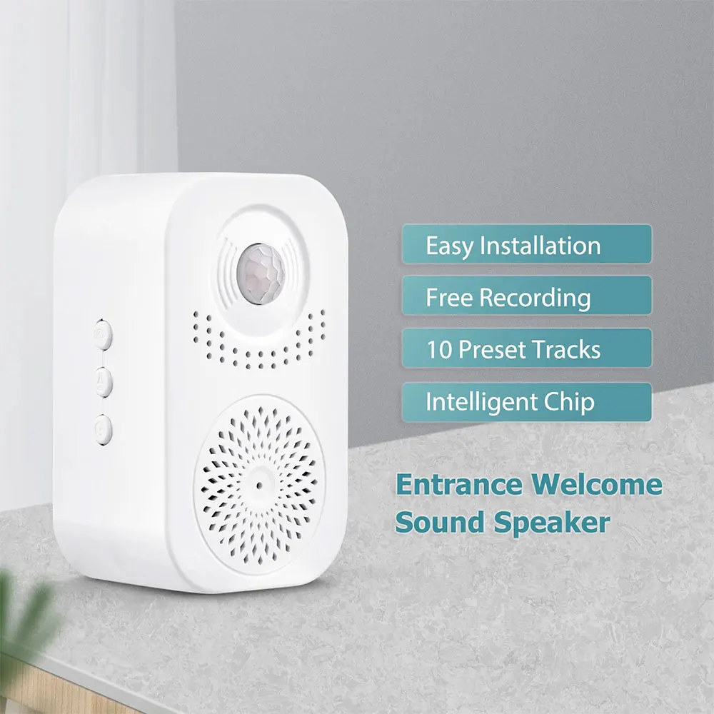 ML56 Infrared Induction Voice Reminder Sound Speaker Anti-theft MP3 Audio Player Entrance Welcome Greeting Voice Prompter Record