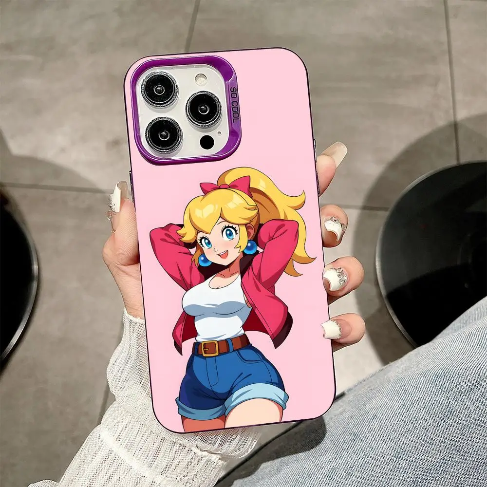 Anime Princess Peach Purple Translucent Mobile Phone Case Cover