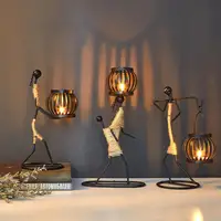 Creative Iron Candle Holder African Metal Candlesticks Wedding Christmas Decoration Home Table Living Room Ornaments 2