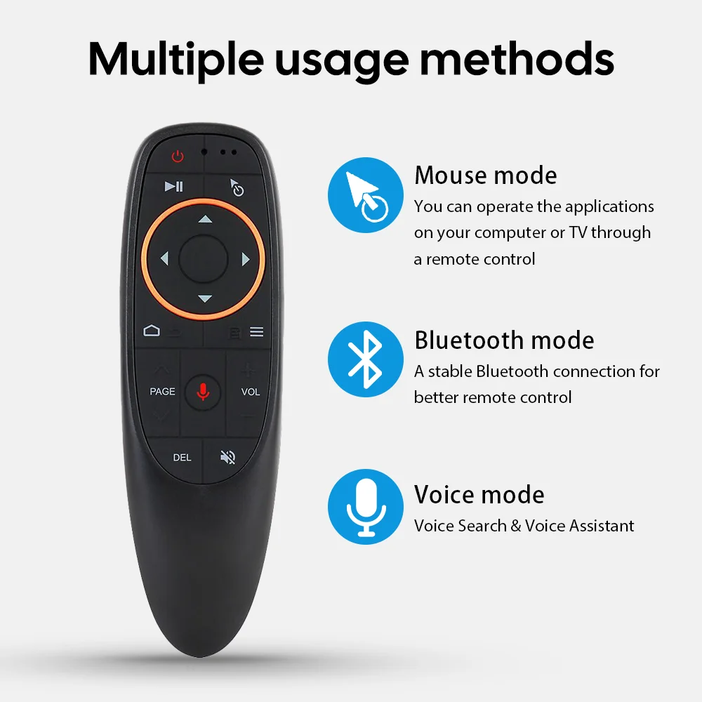 Backlit Wireless Air Mouse with Voice Control and Gyroscope