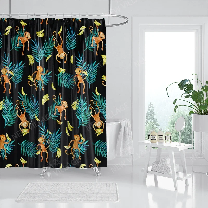 Waterproof fabric shower curtains Bathroom curtain accessories Bath curtain for shower 180x200cm 240*200 plant boho decoration 3