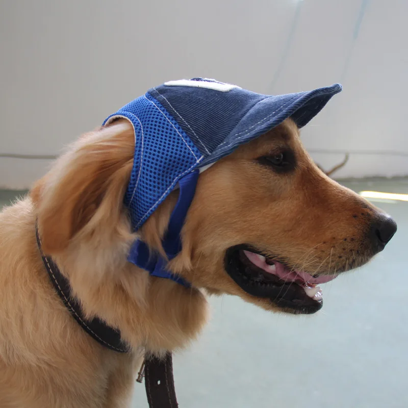 Dog Sunscreen Hat Baseball Cap Outdoor Sports Adjustable with Ear Holes for Small Medium Large Dogs