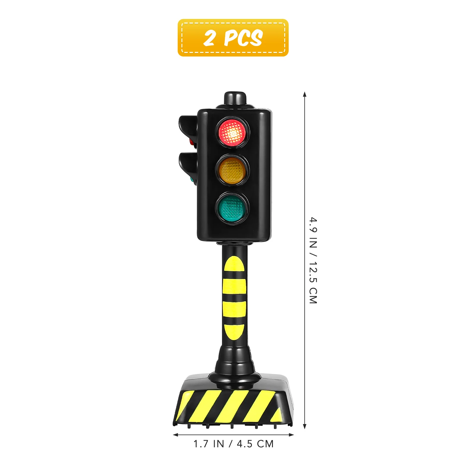 Mini Traffic Signal Light Toy Model Simulation Road Sign Scene LED Kid Traffic Safe Education Learning Toy Car Accessories 2pcs