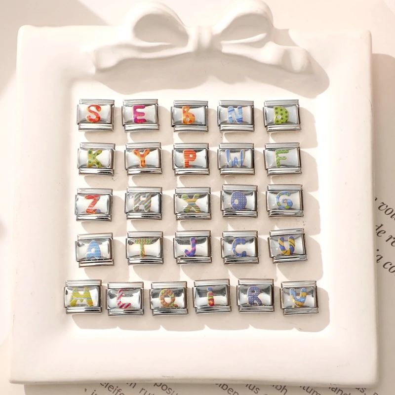 Y2K Colorful 9MM Italian Charm Bracelet DIY Jewelry Making