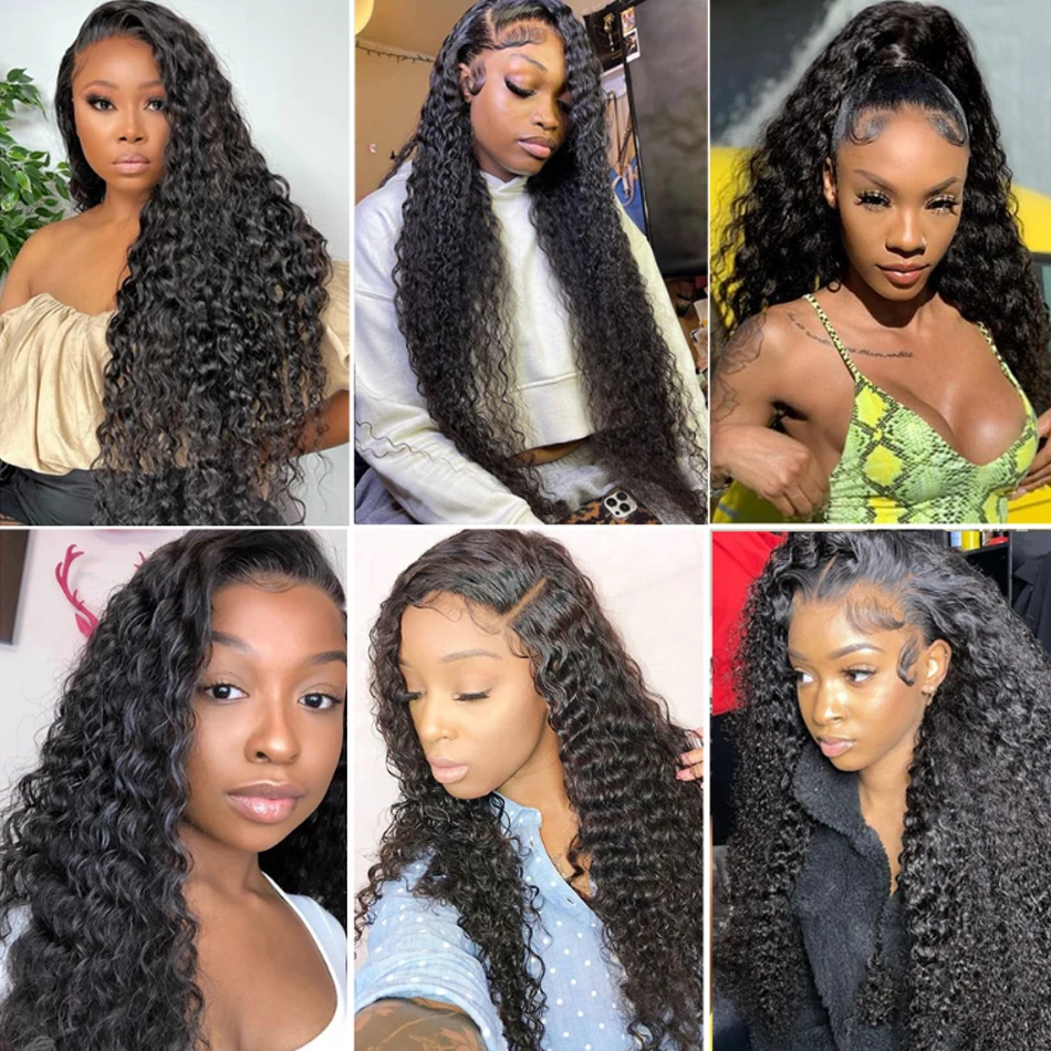 Human Hair Wig Glueless Water Wet and Wavy 13x4 Lace Closure Wigs Human Hair Lace Front Wig Human Hair Deep Wave Frontal Wigs For Black Women human hair wig lace front wig human hair wigs front lace wig