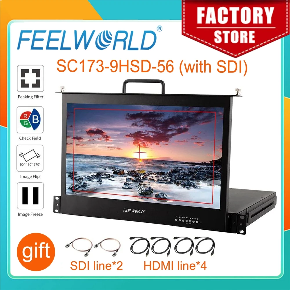 Feelworld Broadcast Director Monitor SC173-9HD-56 17.3 Inch 1RU Pull ...