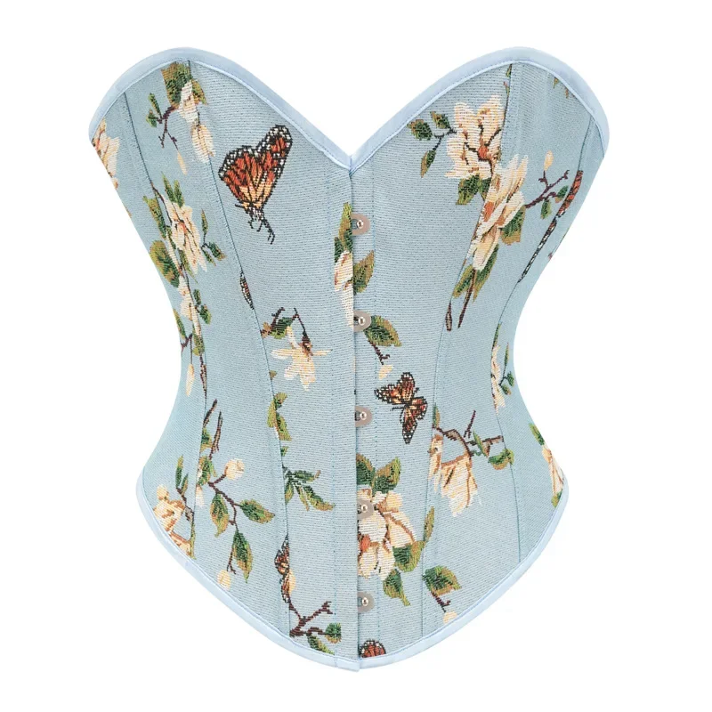 

Corsets Bustiers Crop Top Medieval Gothic Overbust Corset Tops Women Sexy Flower Print Vintage Corselet Plus Size